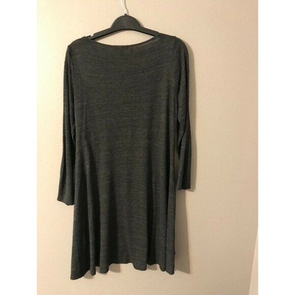 Eileen Fisher Dress Tunic Dark Gray XS TP extra small 0 2 4 Long Sleeve - Picture 4 of 4
